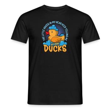 Rubber Duck Ducks Bird Hunt Duck lover Gift Idea - Men's T-Shirt - black - Front - AI Model Male 178 light (178cm)
