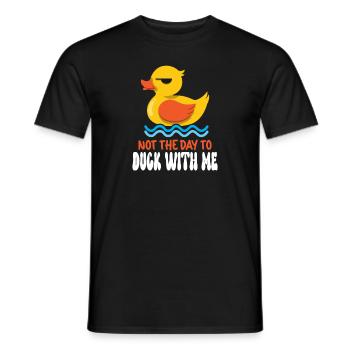 Rubber Duck Ducks Bird Hunt Duck lover Gift Idea - Men's T-Shirt - black - Front - AI Model Male 178 light (178cm)
