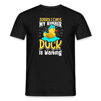Rubber Ducks Duck Duck Lovers Bathroom - Men's T-Shirt - black - Front - AI Model Male 178 light (178cm)