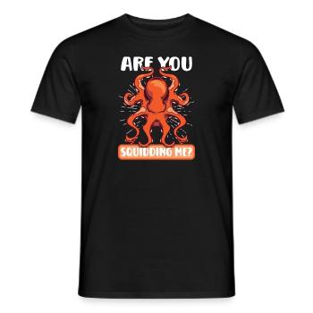Squid Lovers Octopus Funny - Men's T-Shirt - black - Front - AI Model Male 178 light (178cm)