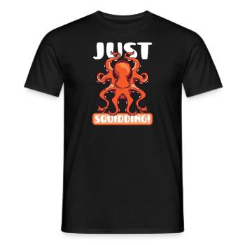 Squid Lovers Octopus Funny - Men's T-Shirt - black - Front - AI Model Male 178 light (178cm)