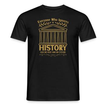 History historian History - Men's T-Shirt - black - Front - AI Model Male 178 light (178cm)