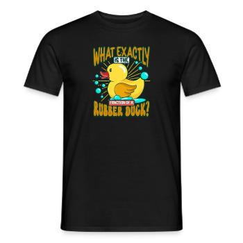Rubber Duck Ducks Bird Hunt Duck lover Gift Idea - Men's T-Shirt - black - Front - AI Model Male 178 light (178cm)