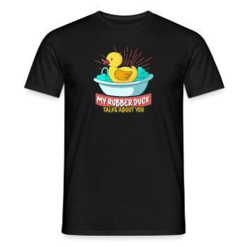 Canards en caoutchouc Canard Duck Lovers Salle de bain - T-shirt homme - noir - Devant - AI Model Male 178 light (178cm)