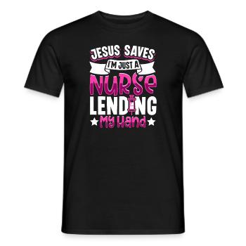 Nurse Nursing Clinic Paramedic - Men's T-Shirt - black - Front - AI Model Male 178 light (178cm)