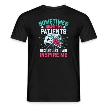 infirmière clinique de soins infirmiers ambulancier paramédical - T-shirt homme - noir - Devant - AI Model Male 178 light (178cm)
