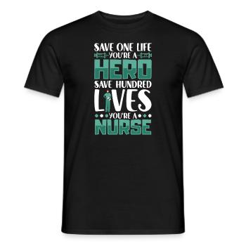 Nurse Nursing Clinic Paramedic - Men's T-Shirt - black - Front - AI Model Male 178 light (178cm)