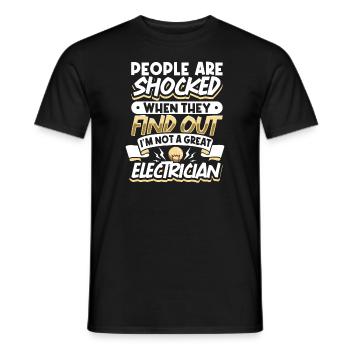 Electrician Electrical Engineer Lineman Electrical - Men's T-Shirt - black - Front - AI Model Male 178 light (178cm)