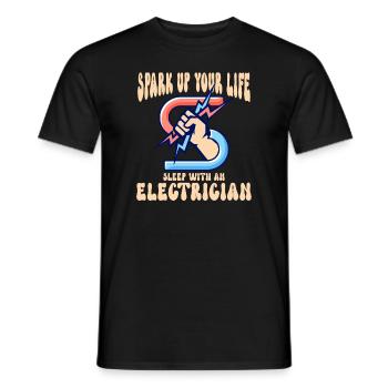 Électricien Ingénieur électricien monteur de lignes Électricien - T-shirt homme - noir - Devant - AI Model Male 178 light (178cm)