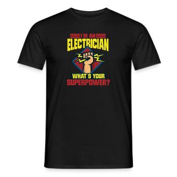 Electrician Electrical Engineer Lineman Electrical - Men's T-Shirt - black - Front - AI Model Male 178 light (178cm)