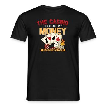 Poker Casino Poker Player Gambling Roulette Gift - Men's T-Shirt - black - Front - AI Model Male 178 light (178cm)