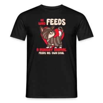 Cat RESCUE ANIMAL RIGHTS RESCUE Cat ADOPTION - Men's T-Shirt - black - Front - AI Model Male 178 light (178cm)