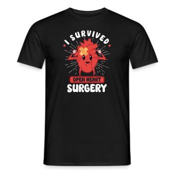 Crise cardiaque Chirurgie à cœur ouvert Chirurgie cardiaque Cadeau - T-shirt homme - noir - Devant - AI Model Male 178 light (178cm)