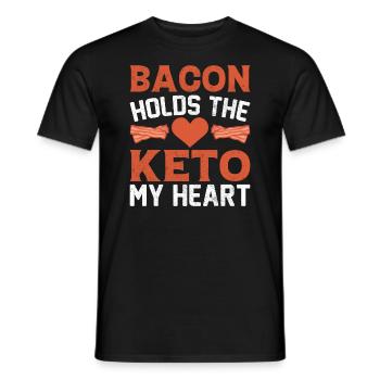 Amateurs de bacon Drôle de bacon Célèbre nourriture Keto - T-shirt homme - noir - Devant - AI Model Male 178 light (178cm)