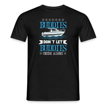 Bateau papa Capitaine Pontoon Sailor Croisière - T-shirt homme - noir - Devant - AI Model Male 178 light (178cm)