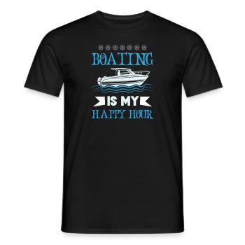 Bateau papa Capitaine Pontoon Sailor Croisière - T-shirt homme - noir - Devant - AI Model Male 178 light (178cm)