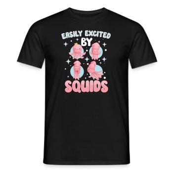 Squid Lovers Octopus Funny - Men's T-Shirt - black - Front - AI Model Male 178 light (178cm)