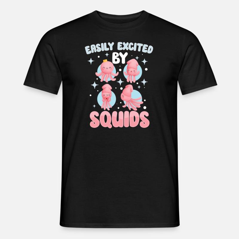 Squid Lovers Octopus Funny - Men’s T-shirt - black