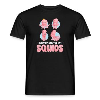 Squid Lovers Octopus Funny - Men's T-Shirt - black - Front - AI Model Male 178 light (178cm)