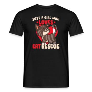 Cat RESCUE ANIMAL RIGHTS RESCUE Cat ADOPTION - Men's T-Shirt - black - Front - AI Model Male 178 light (178cm)