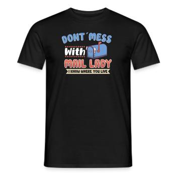 Postangestellte Postdame Postbote Post - Männer T-Shirt - Schwarz - Vorne - AI Model Male 178 light (178cm)