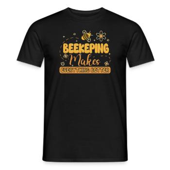 Honey beekeeping Beekeepers Honey bee apiary - Men's T-Shirt - black - Front - AI Model Male 178 light (178cm)