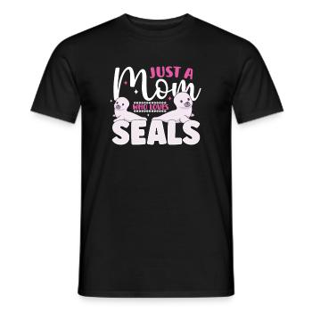 seal animal wilderness animals seals cute baby sea - Männer T-Shirt - Schwarz - Vorne - AI Model Male 178 light (178cm)