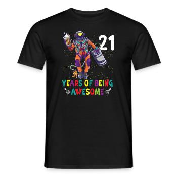 21e anniversaire Astronaute Astronomie Système solaire - T-shirt homme - noir - Devant - AI Model Male 178 light (178cm)