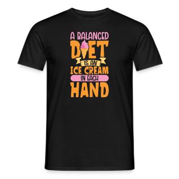 Ice cream lover-funny ice cream I love ice cream - Men's T-Shirt - black - Front - AI Model Male 178 light (178cm)