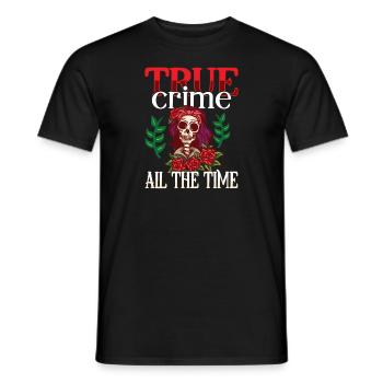 True Crime Murder Spy Crime Interest Gift Idea - Men's T-Shirt - black - Front - AI Model Male 178 light (178cm)