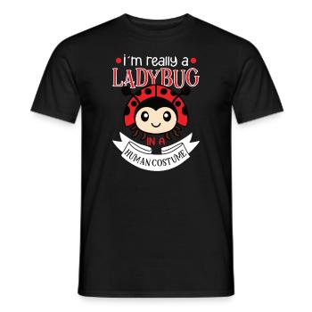 Coccinelle Coccinelle Entomologie Insectes - T-shirt homme - noir - Devant - AI Model Male 178 light (178cm)
