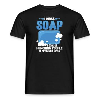 Seifenherstellung Seifenblasen Bubble Badezimmer - Männer T-Shirt - Schwarz - Vorne - AI Model Male 178 light (178cm)