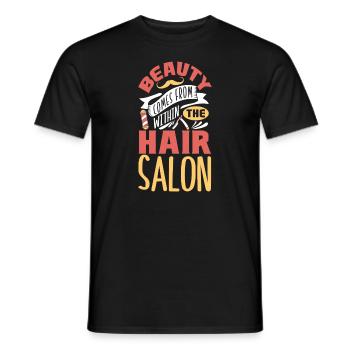 Barbe Barbier Coiffeur Coiffeur Salon de coiffure - T-shirt homme - noir - Devant - AI Model Male 178 light (178cm)