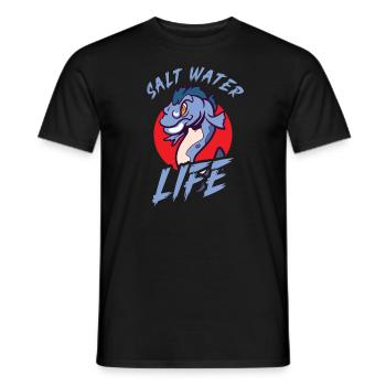 Salzwasserangeln Fisherman Barsch Angelrute Bobbe - Männer T-Shirt - Schwarz - Vorne - AI Model Male 178 light (178cm)