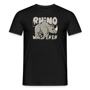 Rhino Rhino Safari Zoo Wilderness Wildlife - Men's T-Shirt - black - Front - AI Model Male 178 light (178cm)