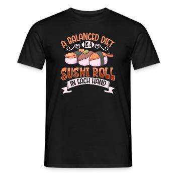 Sushi Fan Japanese Food Foodie Cuisine Japan - Männer T-Shirt - Schwarz - Vorne - AI Model Male 178 light (178cm)