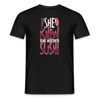 Sushi Fan Japanese Food Foodie Cuisine Japan - Männer T-Shirt - Schwarz - Vorne - AI Model Male 178 light (178cm)
