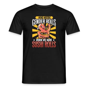 Sushi Fan Japanese Food Foodie Cuisine Japan - Männer T-Shirt - Schwarz - Vorne - AI Model Male 178 light (178cm)