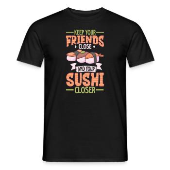 Sushi Fan Japanese Food Foodie Cuisine Japan - Männer T-Shirt - Schwarz - Vorne - AI Model Male 178 light (178cm)