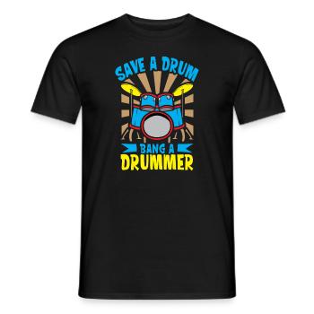 Drummer Drums Music Drum Set Drumming - Men's T-Shirt - black - Front - AI Model Male 178 light (178cm)