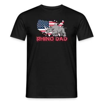 Rhino Rhino Safari Zoo Wilderness Wildlife - Men's T-Shirt - black - Front - AI Model Male 178 light (178cm)