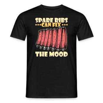 BBQ Spare Ribs Grill Smoker Meat Pork Rib - Men's T-Shirt - black - Front - AI Model Male 178 light (178cm)