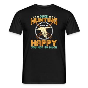 Duck Hunt Duck Hunter Bird Hunting Duck Hunting - Men's T-Shirt - black - Front - AI Model Male 178 light (178cm)