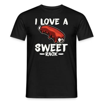 BBQ Spare Ribs Grill Smoker Meat Pork Rib - Men's T-Shirt - black - Front - AI Model Male 178 light (178cm)