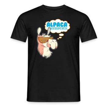 Alpagas Fluffy Lama animal - Alpaga chuchoteur - T-shirt homme - noir - Devant - AI Model Male 178 light (178cm)