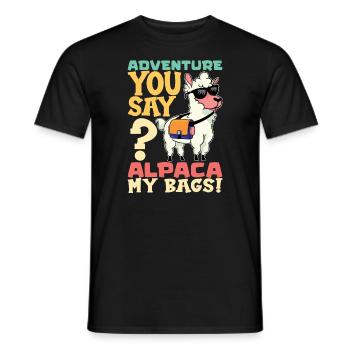 Alpagas Fluffy Lama animal - Alpaga chuchoteur - T-shirt homme - noir - Devant - AI Model Male 178 light (178cm)