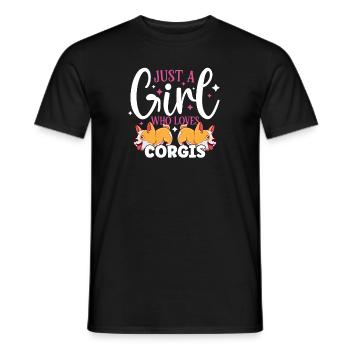 Hund / Welpe: Nur Ein Mädchen, Das Welpen Liebt - Männer T-Shirt - Schwarz - Vorne - AI Model Male 178 light (178cm)