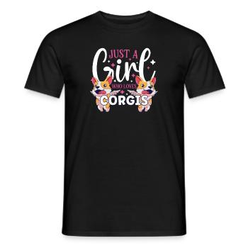 Chien/chiot : juste une fille qui aime les chiots - T-shirt homme - noir - Devant - AI Model Male 178 light (178cm)