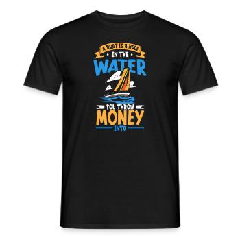 Bateau papa Capitaine Pontoon Sailor Croisière - T-shirt homme - noir - Devant - AI Model Male 178 light (178cm)