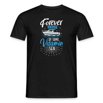 Bateau papa Capitaine Pontoon Sailor Croisière - T-shirt homme - noir - Devant - AI Model Male 178 light (178cm)